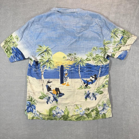 Disney Parks Tommy Bahama Mickey & Friends Floral Hawaiian Shirt Mens Large - Picture 5 of 12
